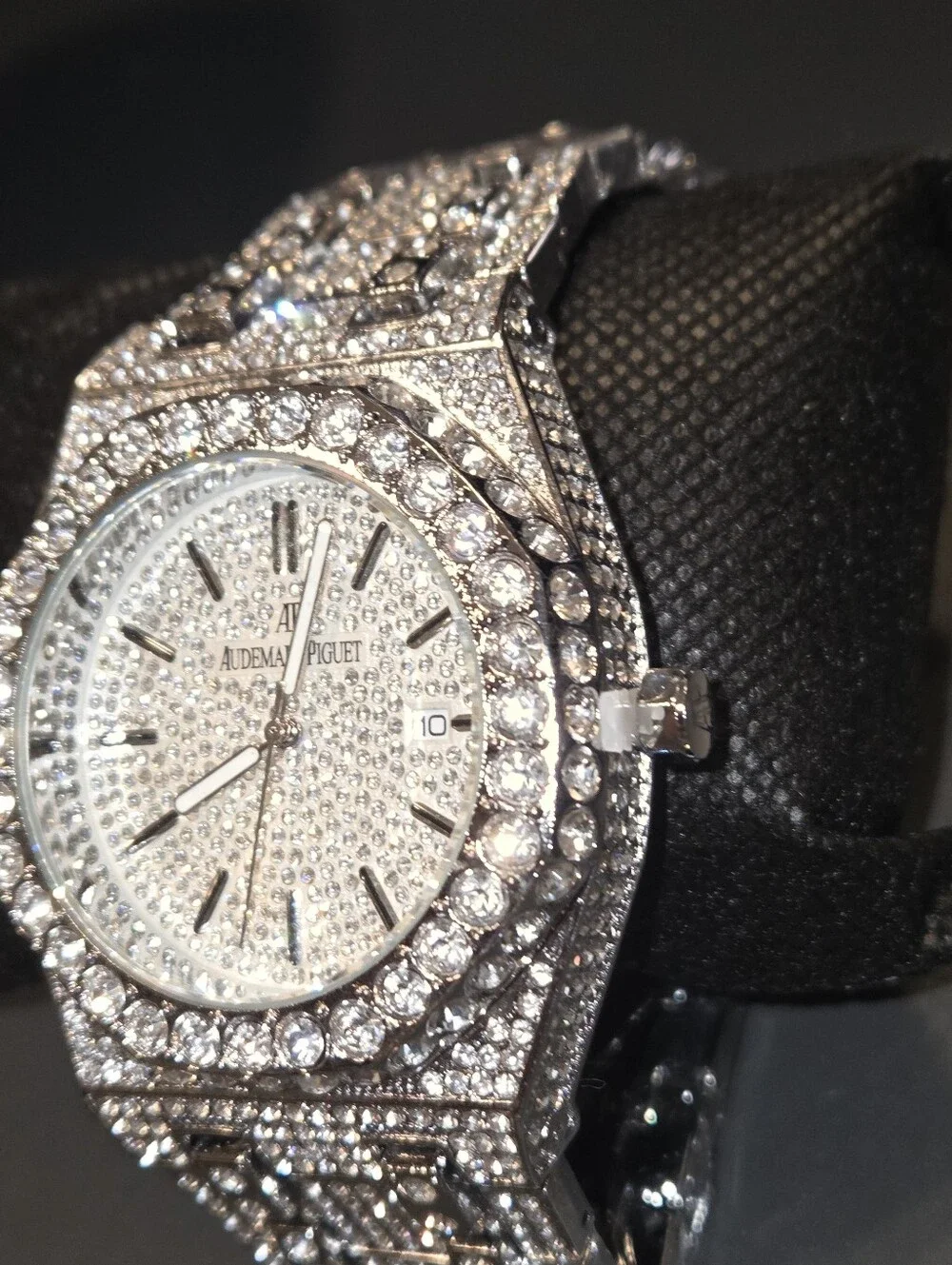 Fully Iced Out VVS Moissanite Diamond Stainless Steel Watch 44MM